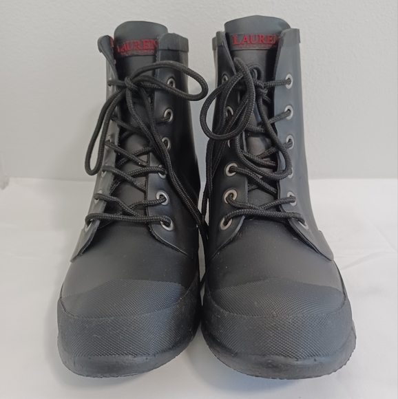 Ralph Lauren Shoes - Ralph Lauren " Mikenna" natural rubber rain boots lace-up/ ankle ,combat size 9